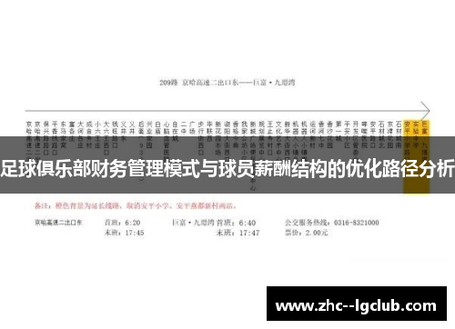 足球俱乐部财务管理模式与球员薪酬结构的优化路径分析 足球俱乐部财务管理模式与球员薪酬结构的优化路径分析